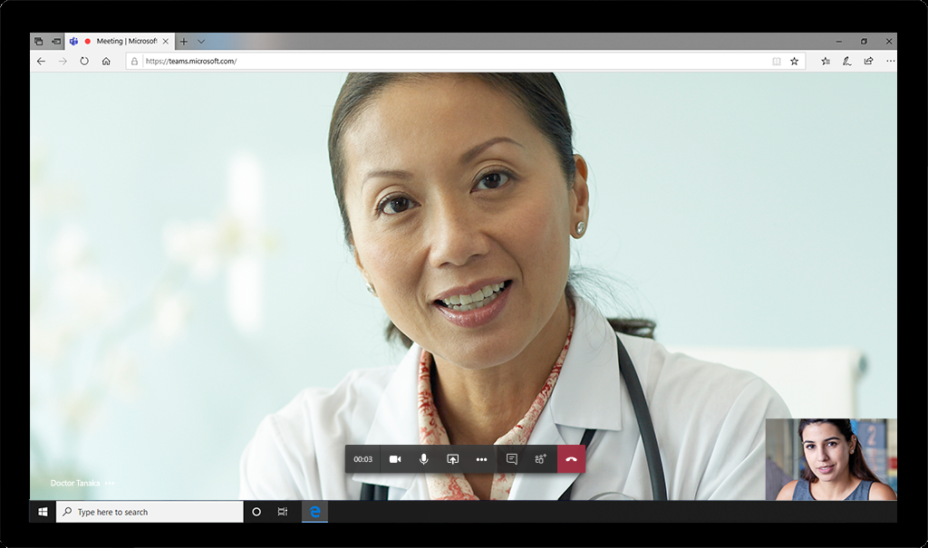 Patients can join the meeting in one click and do not need a Teams license