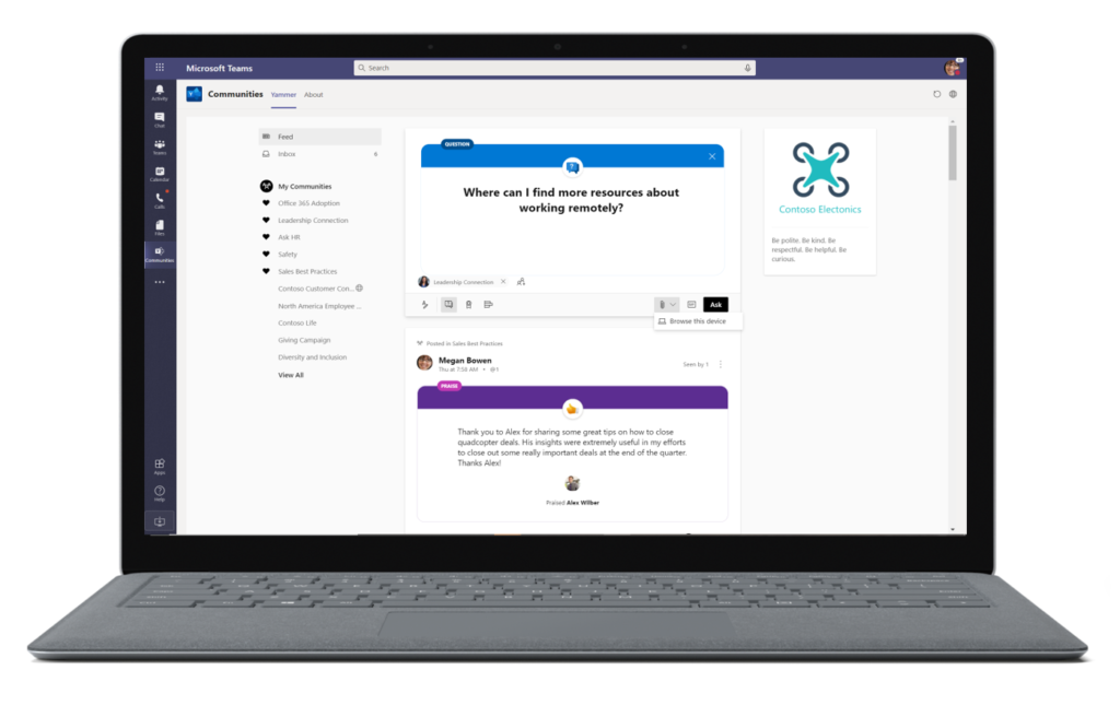 A Yammer community in Microsoft Teams.