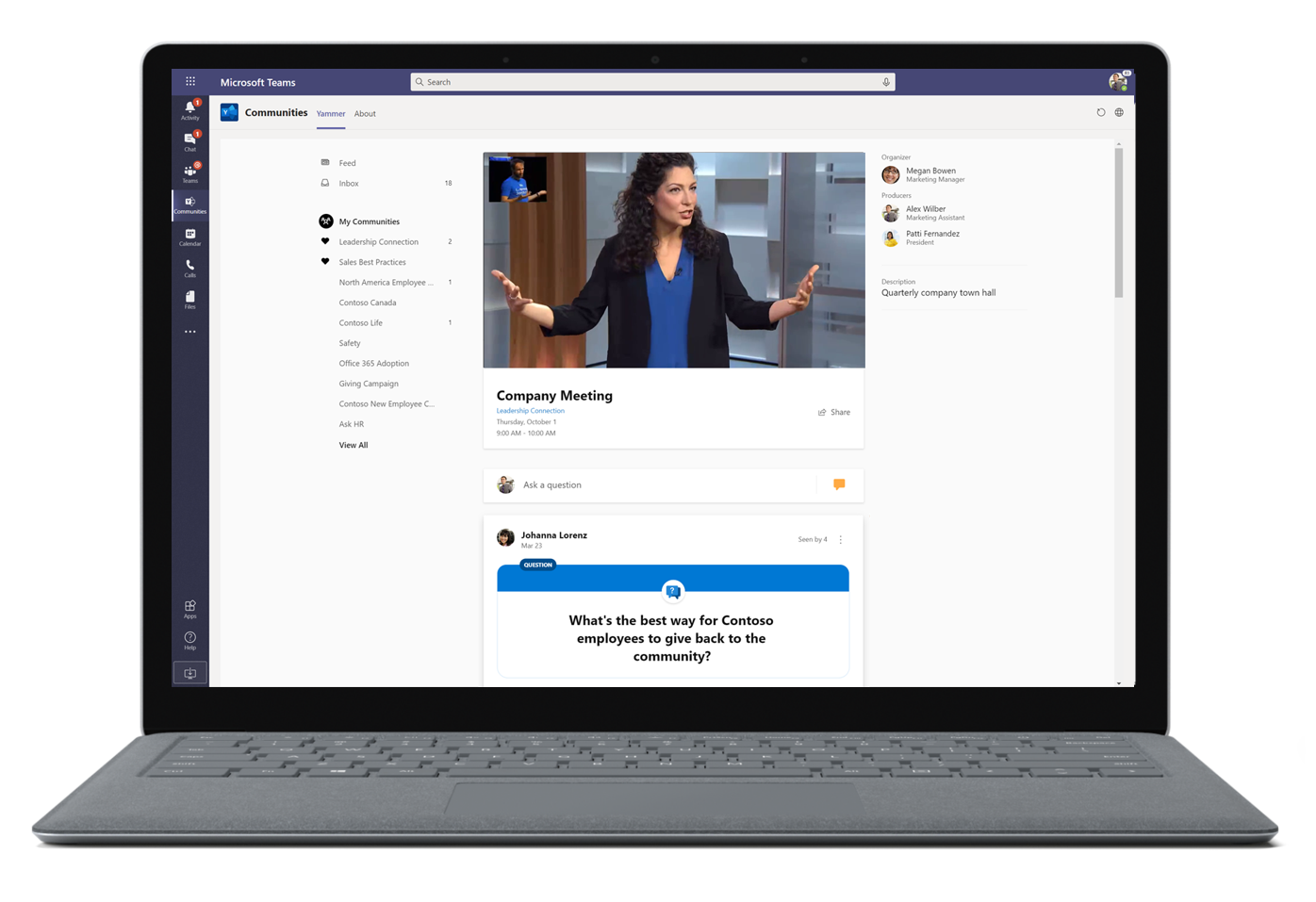 Image of a company meeting in Microsoft Teams.