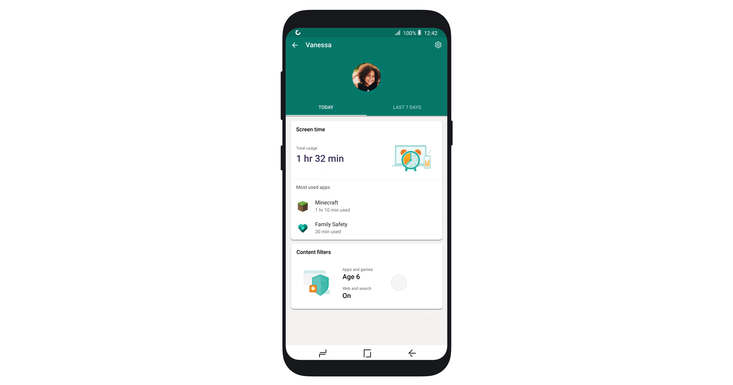 An animated image showing how to set healthy boundaries with web and search filters.