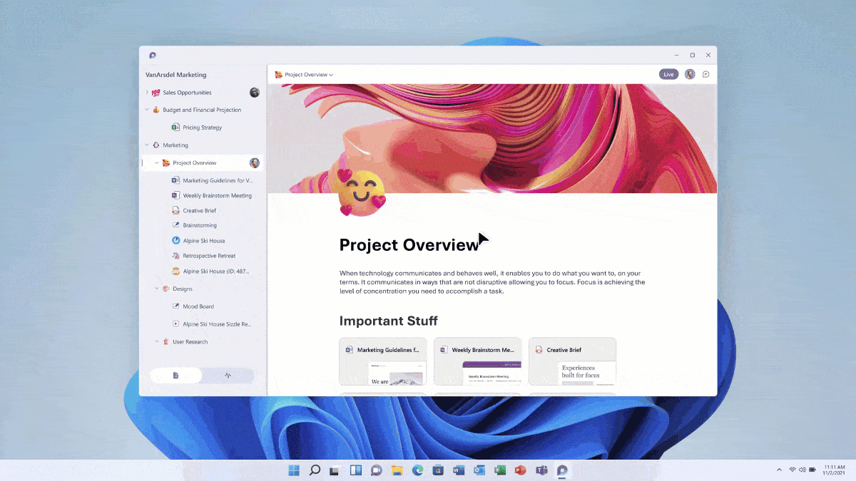 Work from your favorite app with Microsoft Loop.