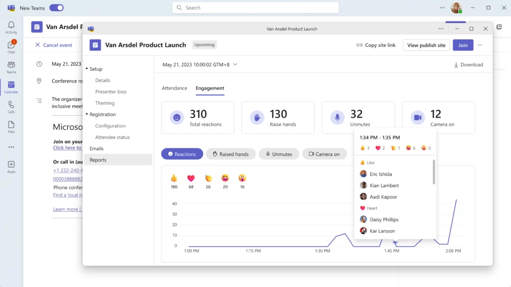 Meeting engagement analytics reporting in Teams Premium