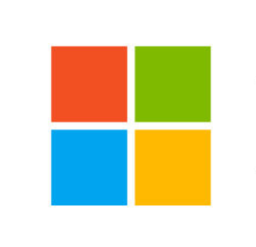 A logo of Microsoft with four colored squares