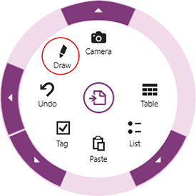 The "draw" thumbnail circled in red