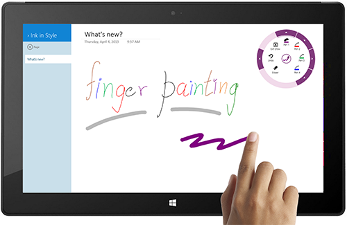 image of a hand doing Finger Painting on a tablet