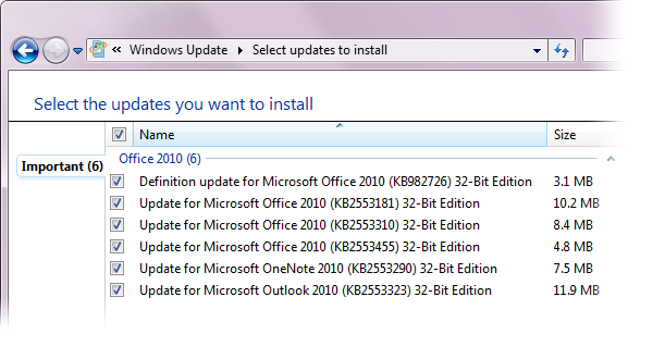 List of available downloads for OneNote 2010 and Office 2010 in Windows Update List of available downloads for OneNote 2010 and Office 2010 in Windows Update