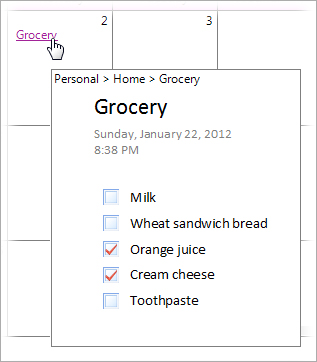 clicking into a calendar event