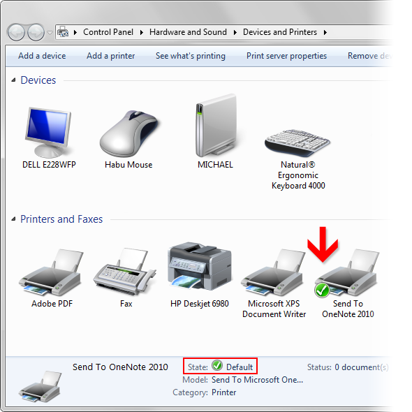 Setting a default printer in Windows Control Panel Setting a default printer in Windows Control Panel
