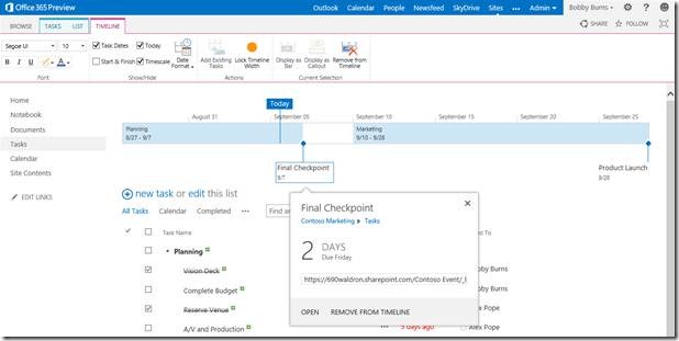 clip_image006 clicking into a timeline item and a details card popped up