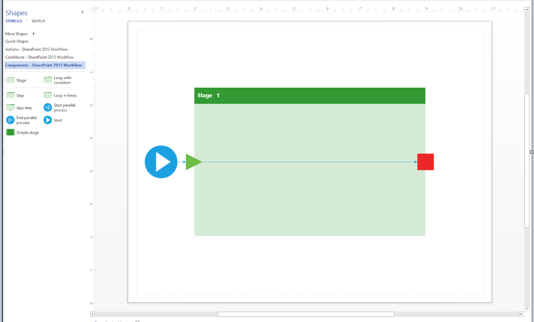 A SharePoint Workflow open in Visio