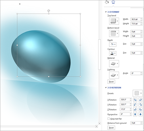 The cirlce has been made 3-D using the 3-D Format menu