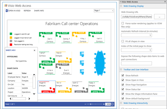 editing the diagram with the web drawing display menu visible on the right