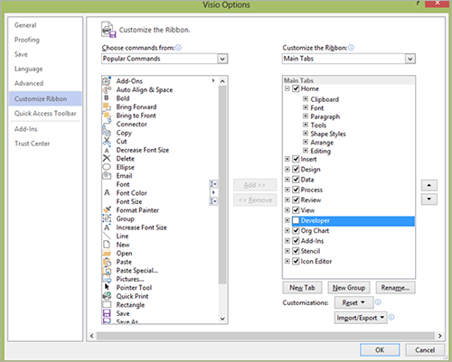 Visio Image options