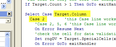 Code-checking within the Visual Basic Explorer.
