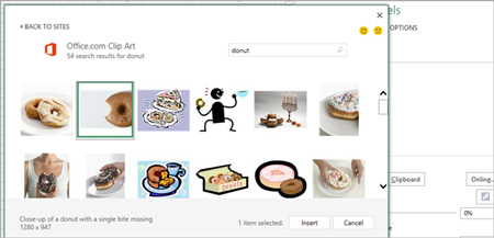 A donut picture is selected