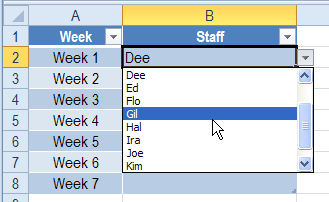 Creating another drop-down menu.