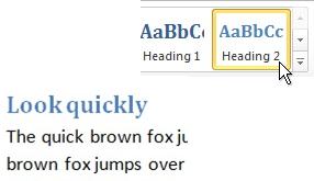 Heading 2 style Heading 2 style