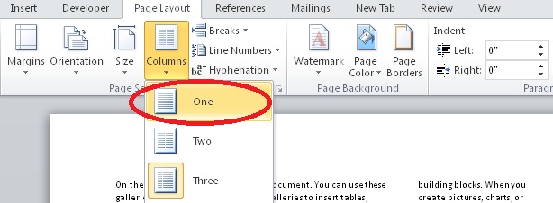 Undo columns Undo columns