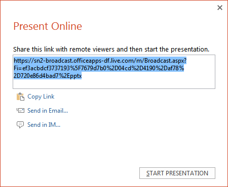 Present Online presentation link