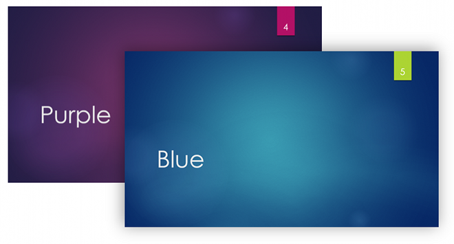 Examples of ION purple and blue themes