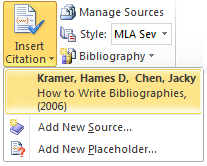 Image of Insert Citation button Image of Insert Citation button