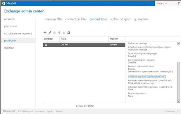 Exchange admin center