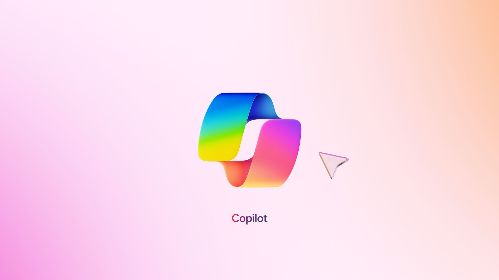 A decorative image of the Microsoft Copilot logo on a pink background