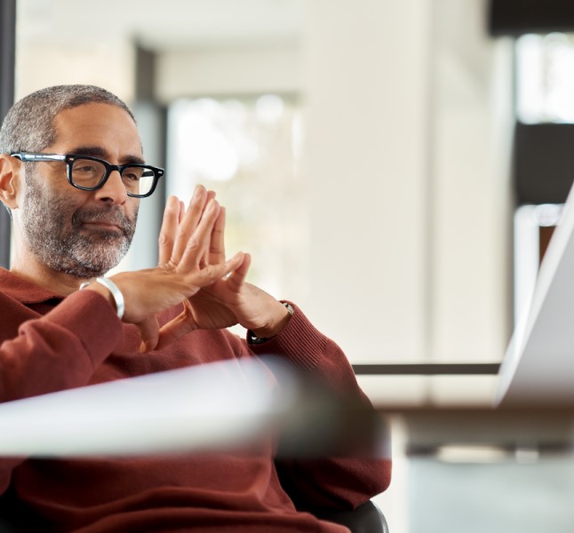 a man wearing glasses