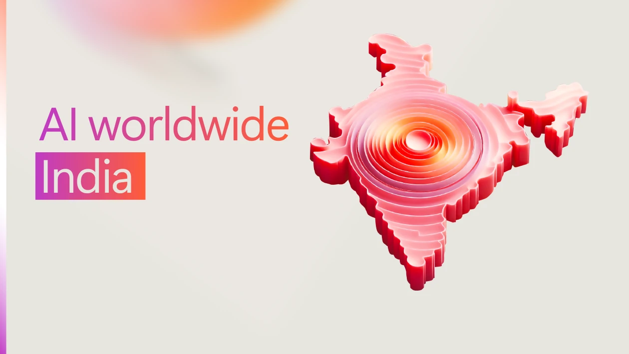 A decorative image with text reading "AI worldwide India."