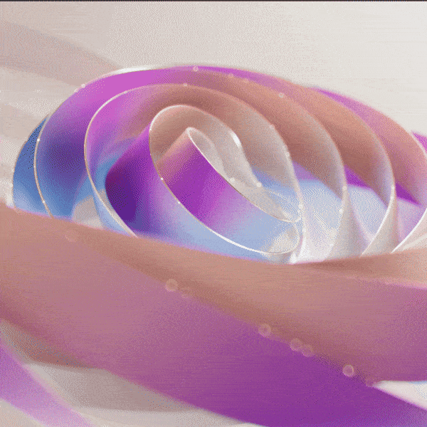 Abstract GIF with "Customer Stories" floating in from the left.