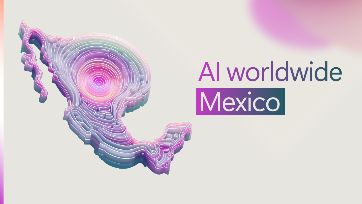 A decorative image with text reading "AI worldwide Mexico."