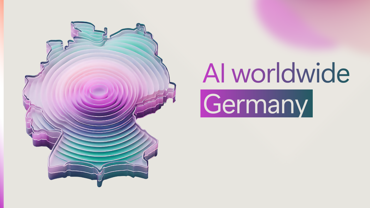 A decorative image with text reading "AI worldwide Germany."