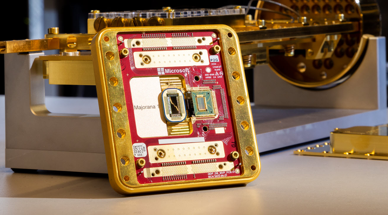 A photograph of Microsoft's Majorana 1 chip