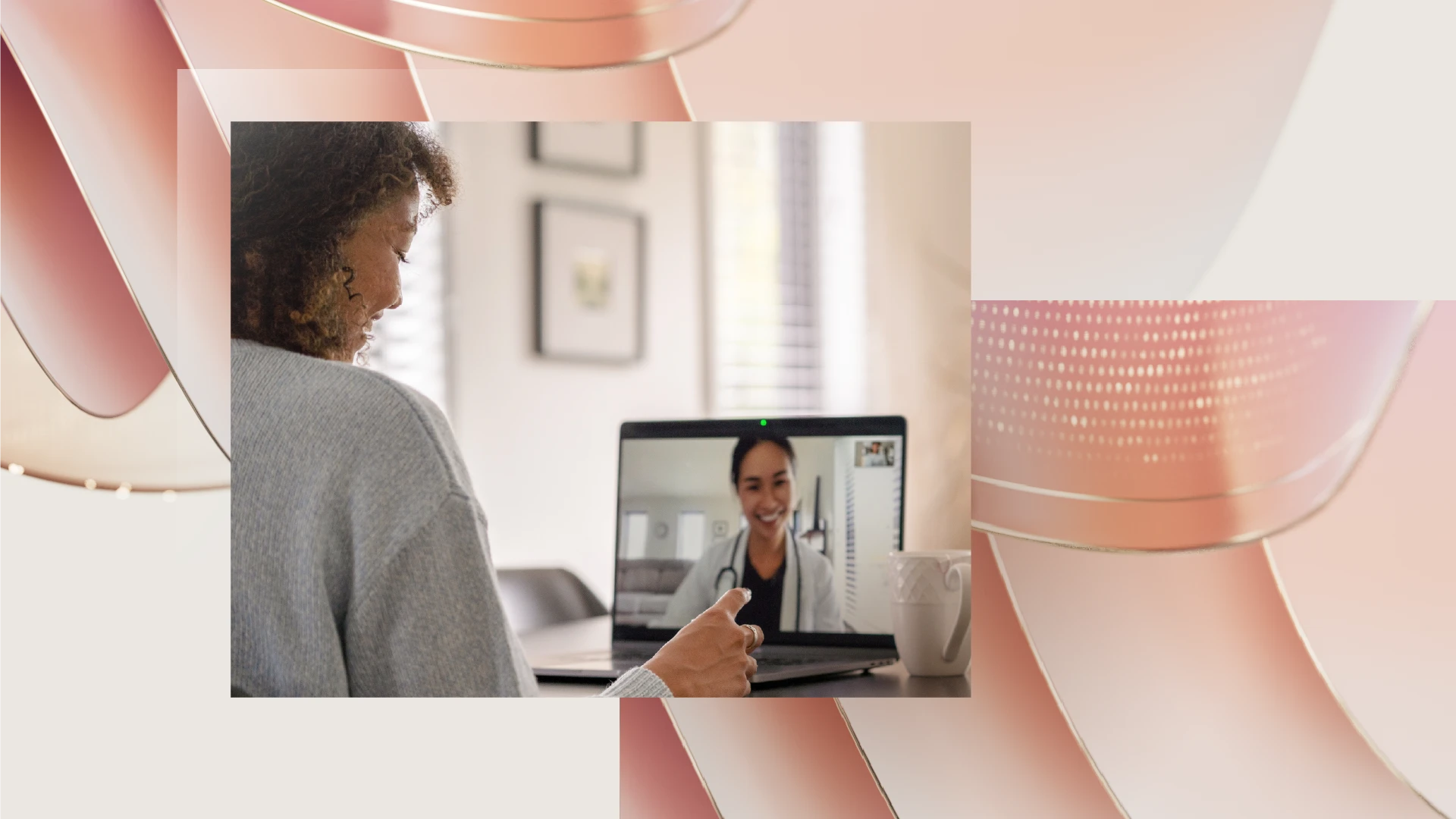 Person meeting with doctor on a laptop