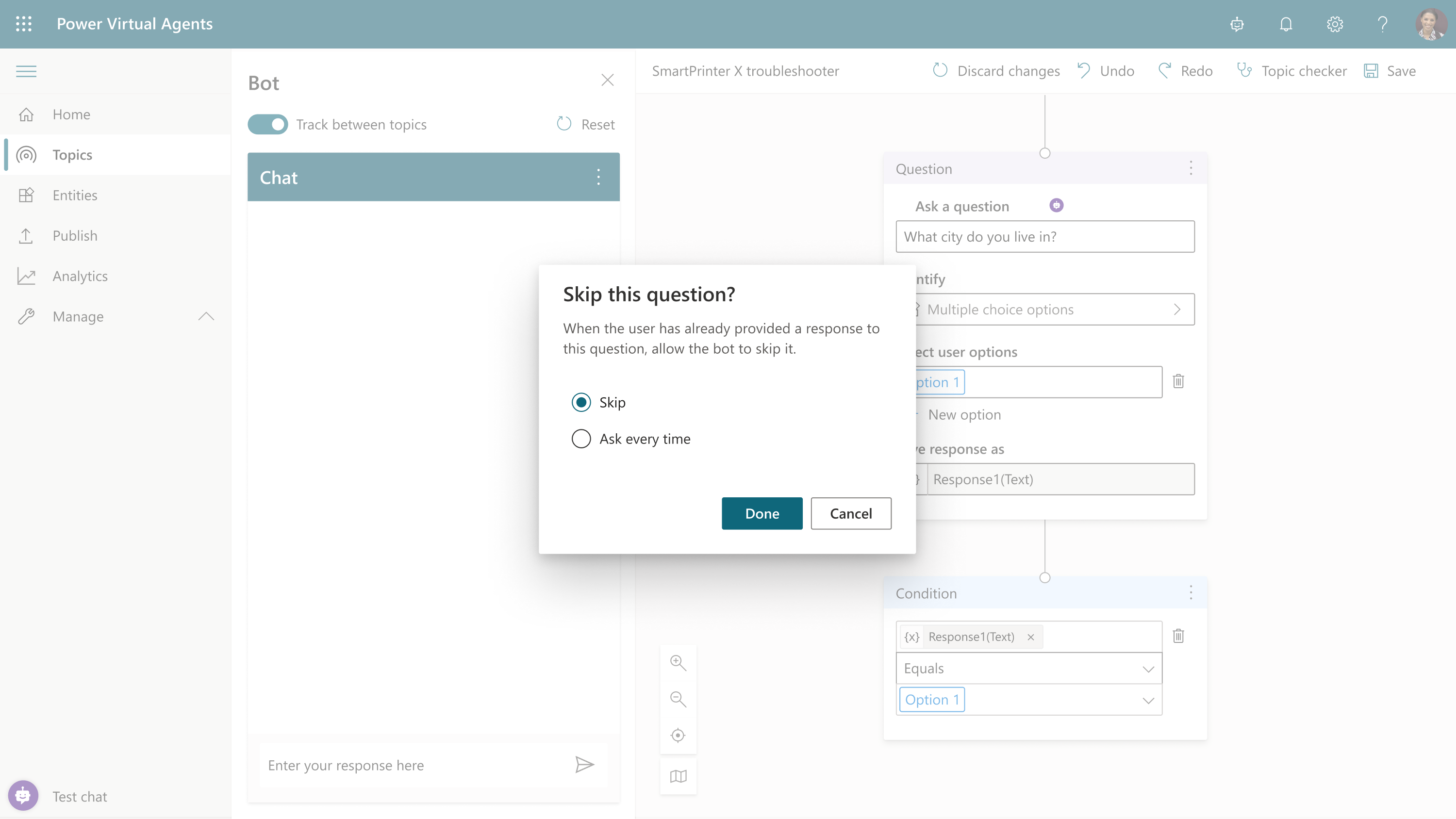 Skip this question tab