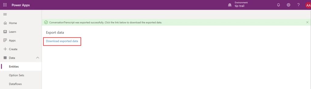 Download tab screenshot