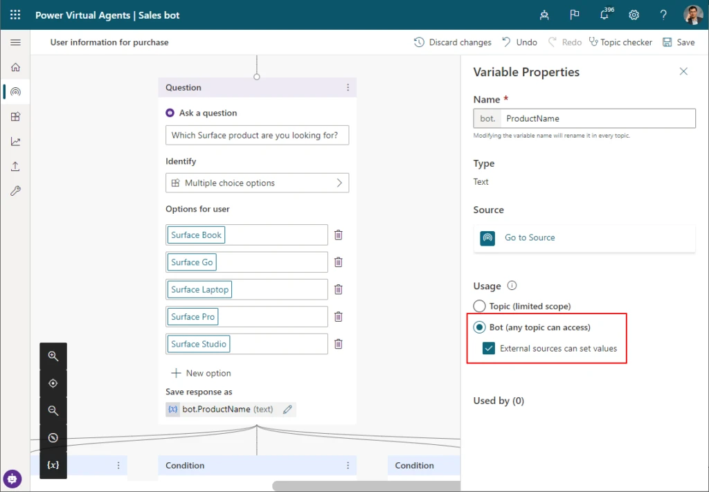 A variable which external sources can set its value