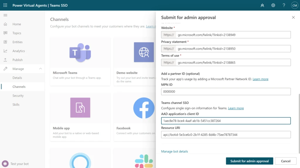 Teams SSO configuration