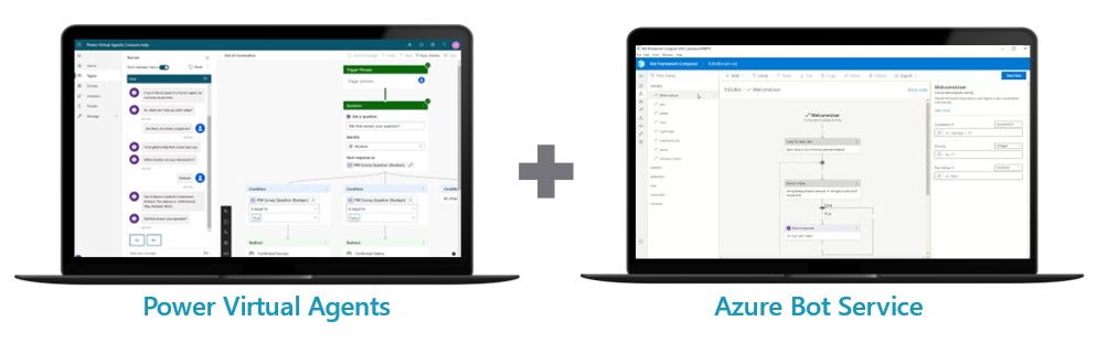 Power Virtual Agents and Azure Bot Service Composer User Interfaces