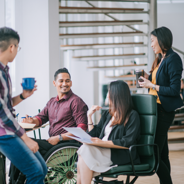 A group of people collaborating on a project