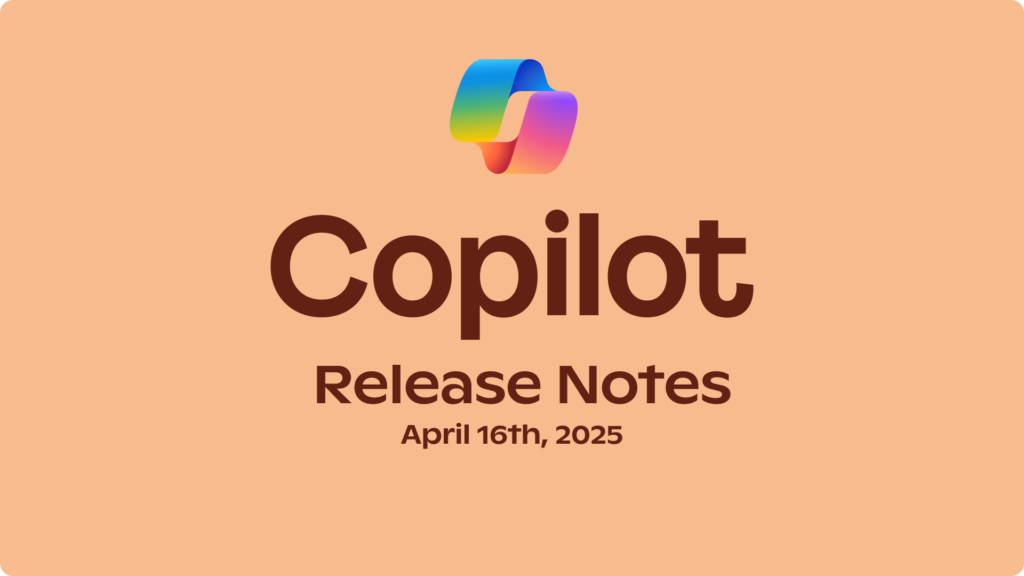 An orange background logo with a rainbow-colored Microsoft Copilot logo.