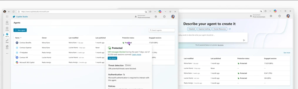 Screenshot of agent showing Protected status