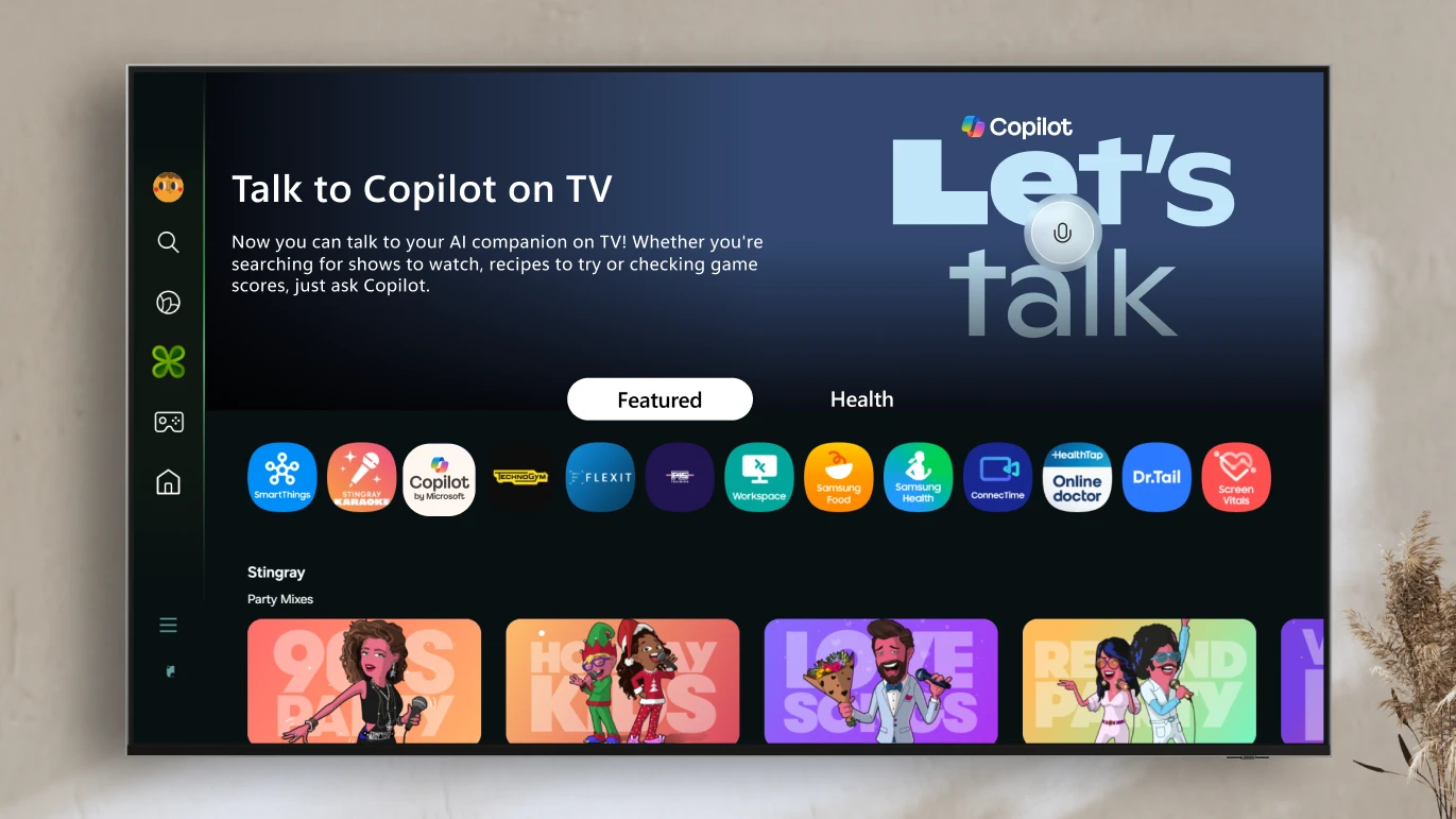 A screen shot of a television showing different user experience options