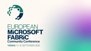 Text reads "European Microsoft Fabric Community Conference. Vienna, September 15 to 18, 2025.