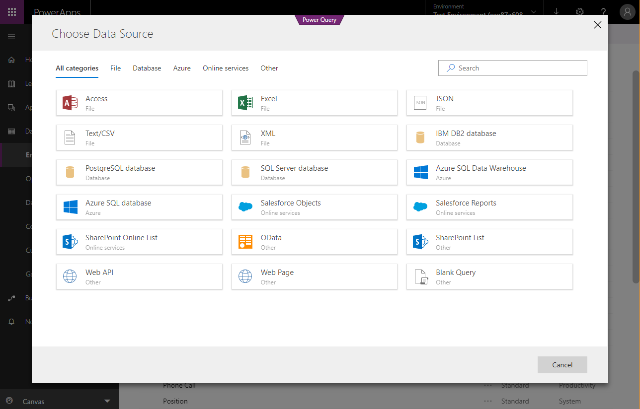 Power Query Data Sources