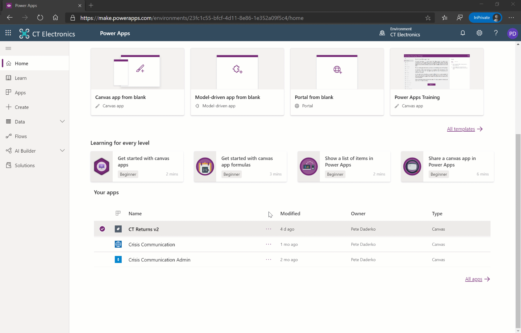 Add apps from Power Apps to Teams with one-click (coming soon).