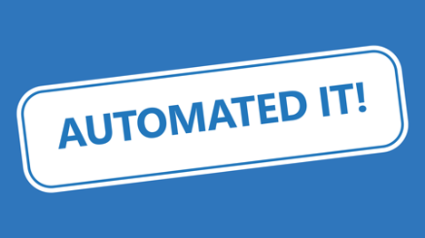 A blue box with the words Automated IT on the front.