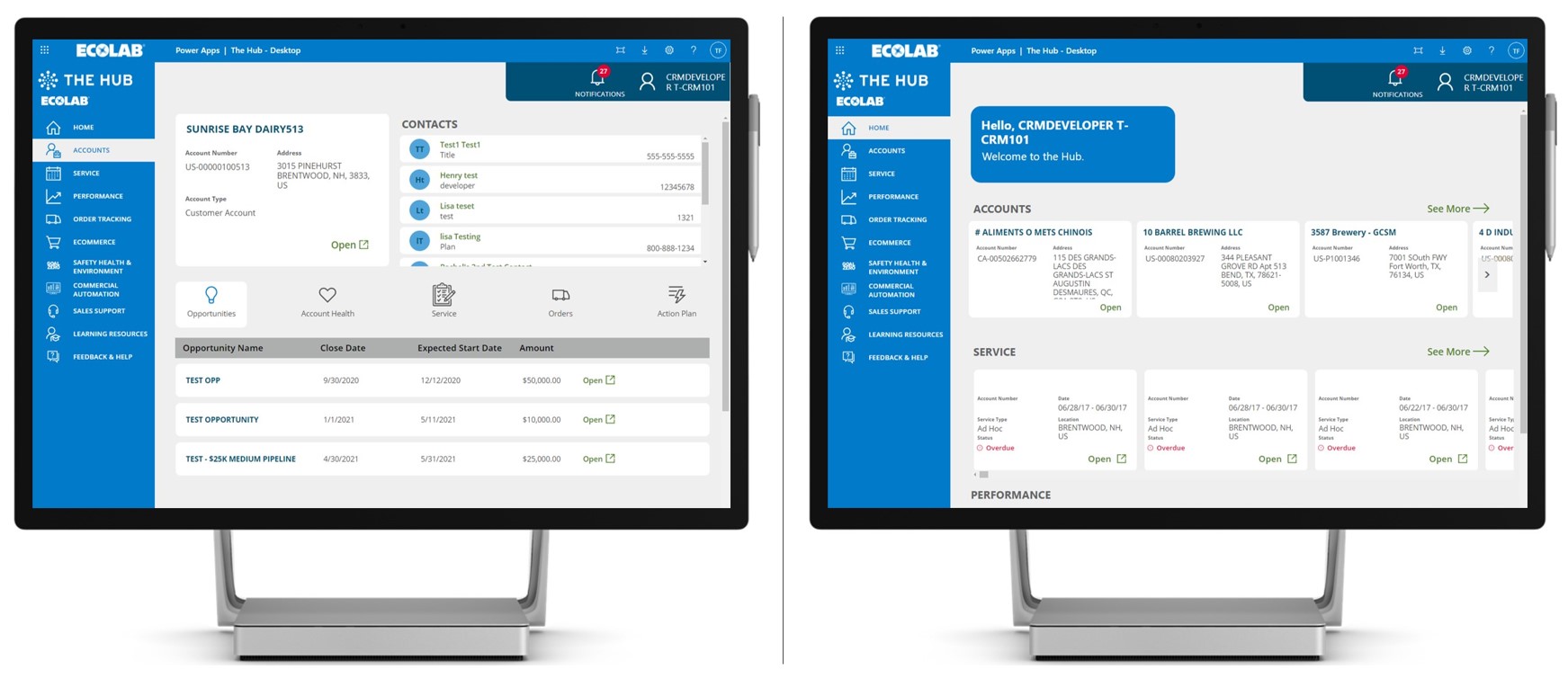 Screenshot of HUB app on desktop