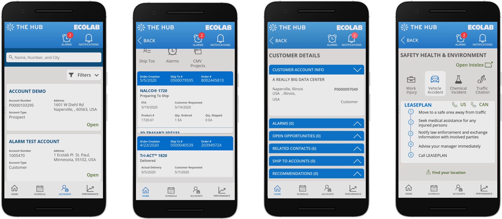 HUB mobile app screenshots