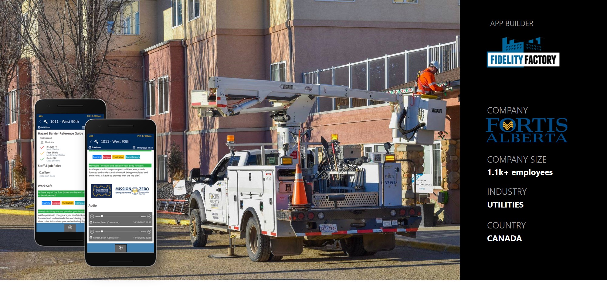 Banner image showing frontline worker and mobile screenshot